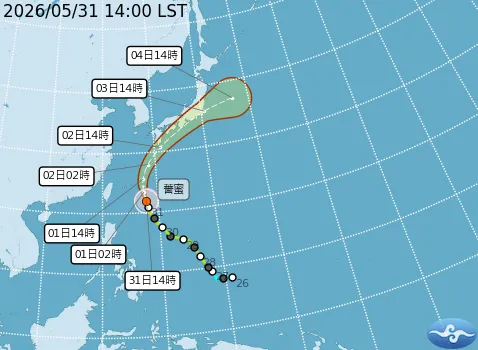 薔蜜颱風明天最接近台灣！北部東北部防陣雨　下週四雨水來襲