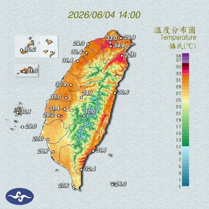 熱又燙！花蓮玉里飆39.4度　台東颳焚風、6縣市警戒