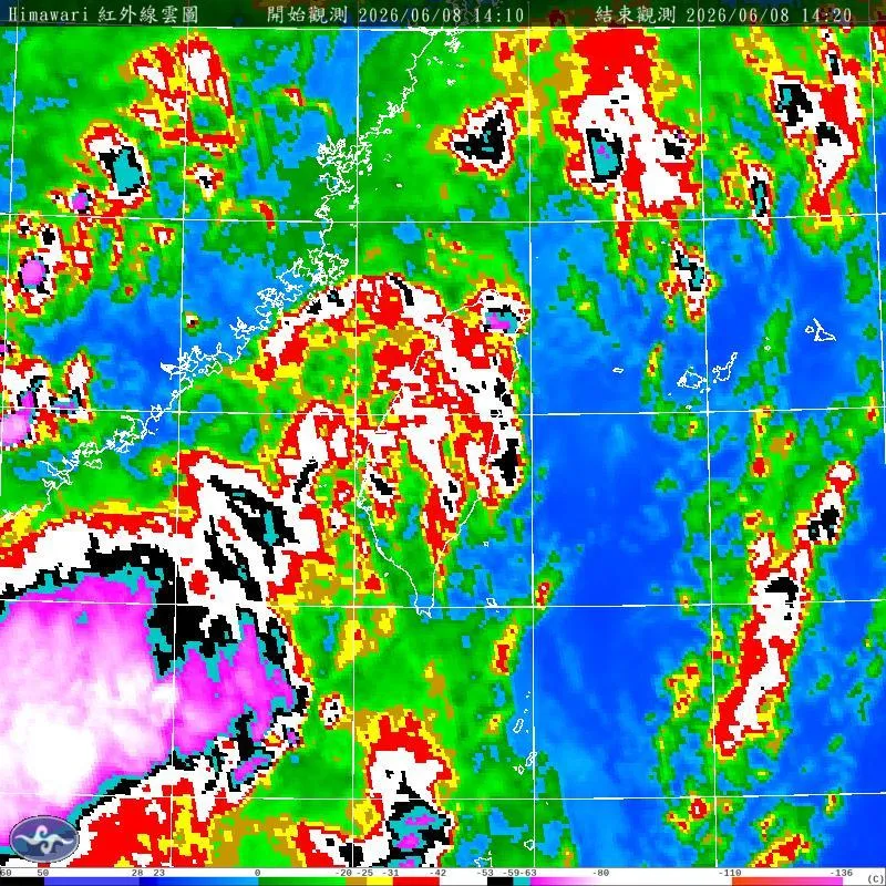 全台戒備雲圖一片紫白！致災性雨彈連炸7天　重頭戲明後天