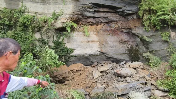 轟隆巨響！大湖草莓園旁5層樓山壁大崩塌　園主驚：30年首見