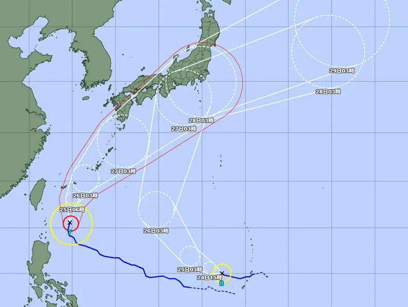 雙颱米克拉、無花果夾擊　日氣象廳：週末慎防強風暴雨