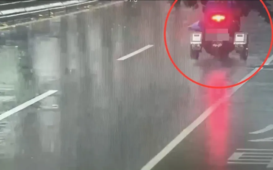 影/暴雨狂炸北市路樹倒塌　機車騎士險遭擊中