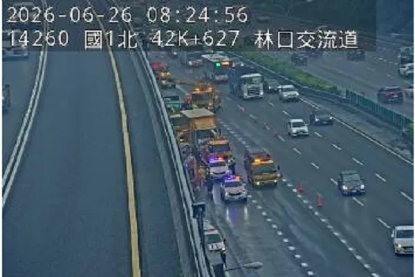 國1北上林口段9車連環車禍　8人受傷送醫