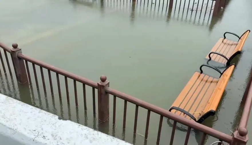 影/屏東豪雨災情直擊！牛井堀變水公園　南州蓮霧園也泡湯了