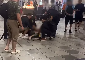 高鐵左營站驚魂！7旬婦狂揮鐵鉗咆哮　遭警壓制送醫