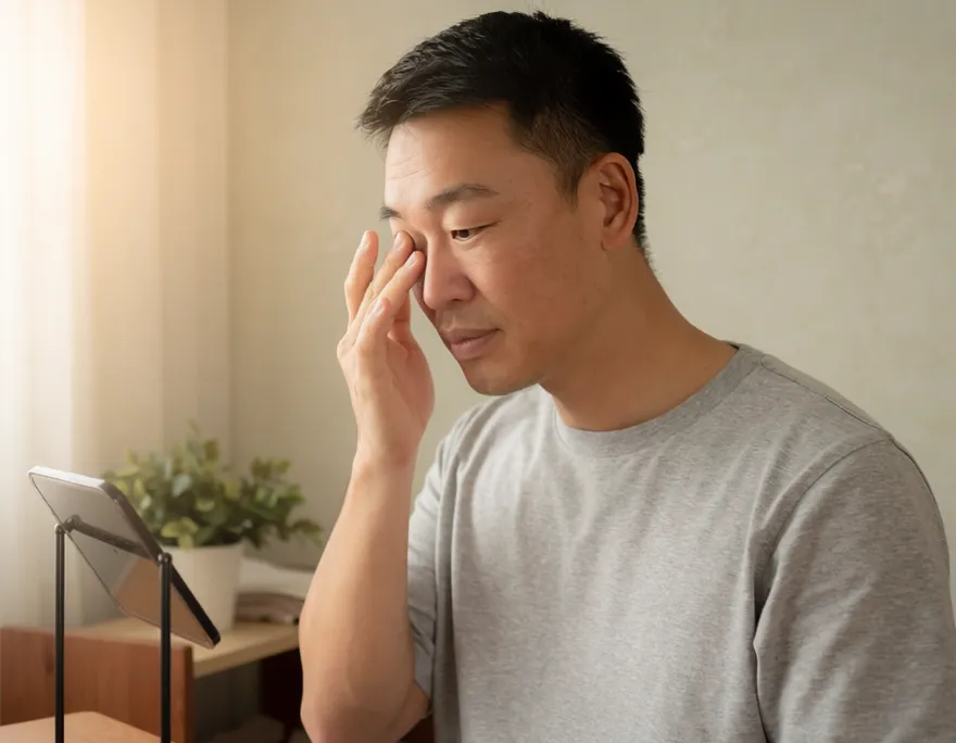 信「右眼跳災」狂拍眼皮3天除晦氣　陸男視網膜剝離險失明