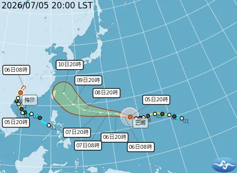 強颱巴威暴風圈7/10籠罩台灣！最新侵襲機率　宜蘭51%居冠