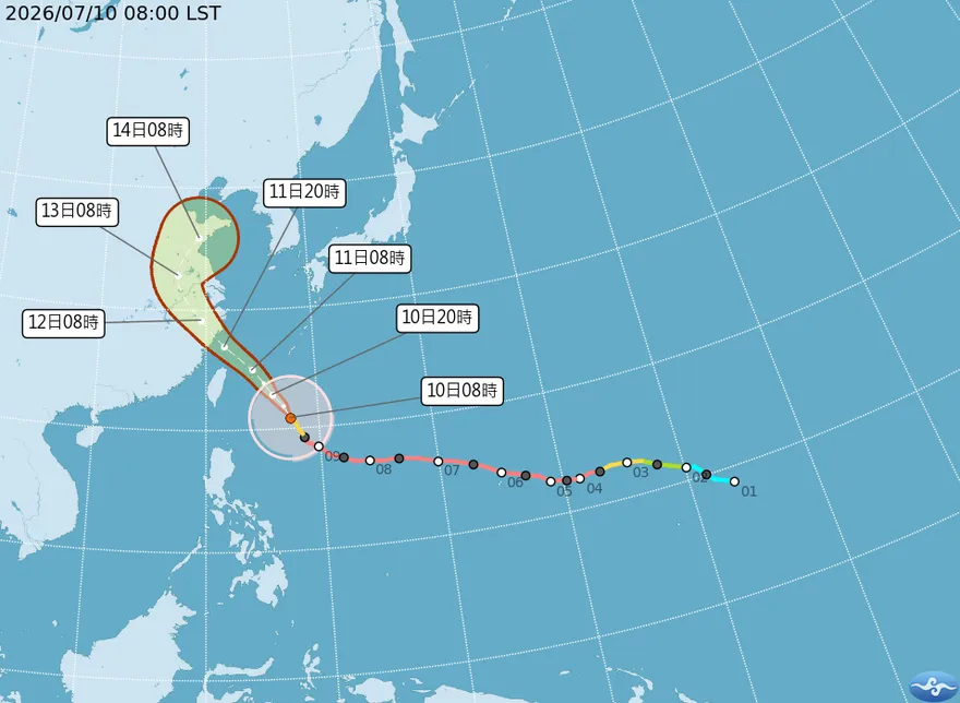 巴威路徑稍北調！短時間恐再增強　今晚起迎劇烈風雨