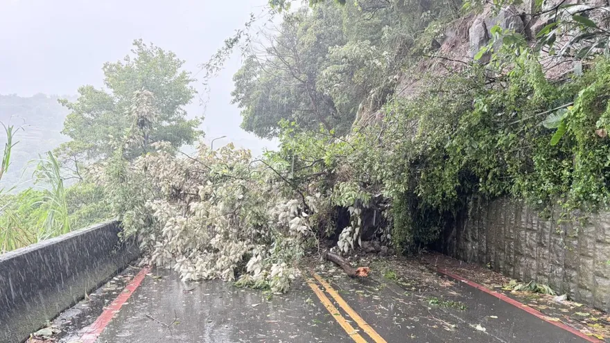 巴威釀災！陽明山區泉源路土石崩落　北市府搶通中