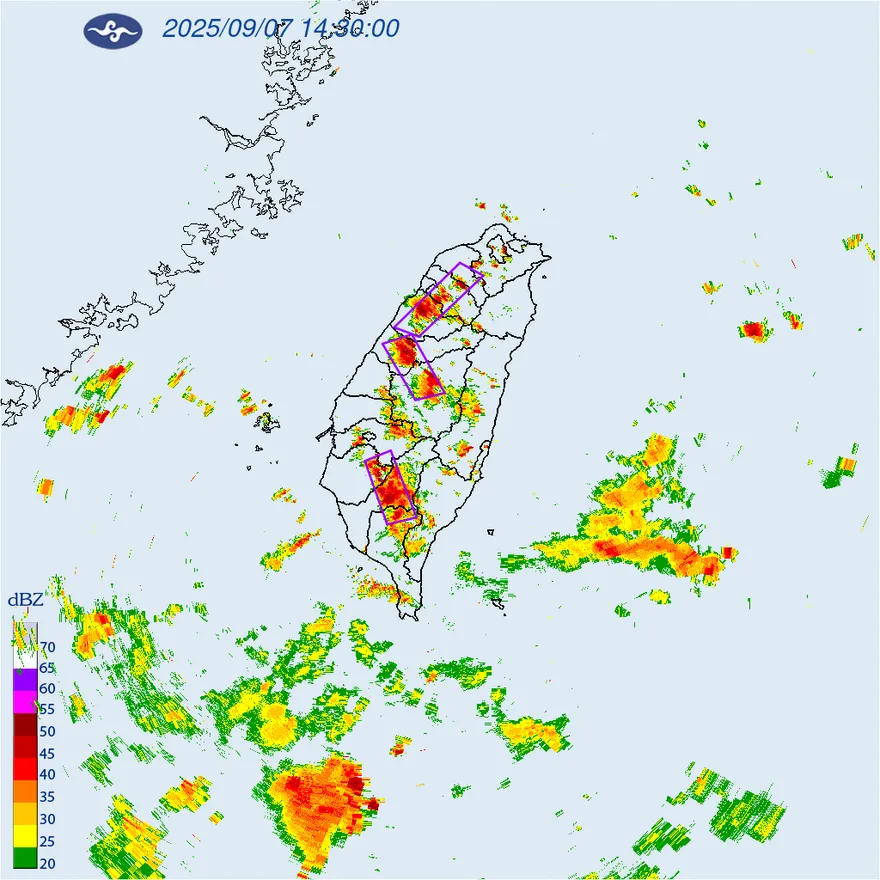 全台雷雨開轟！7縣市小心　嘉縣、屏東、台南4溪流納警戒區