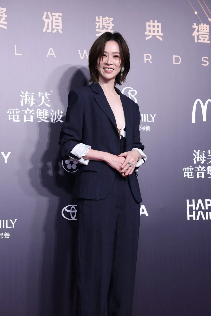 謝盈萱26日出席第61屆金鐘獎戲劇類頒獎典禮。（圖／中國時報陳俊吉、羅永銘、鄧博仁攝）