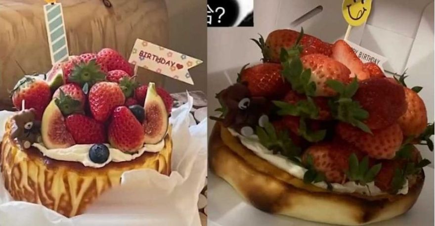 生日被毀！蛋糕開箱成「乾扁燒餅」　網看對比照笑了：被詐騙吧