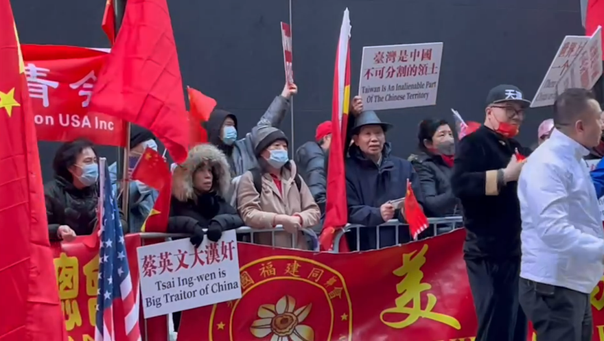 影 蔡英文出訪/紐約哈德遜研究所演說　遇陸民眾抗議繞道避衝突