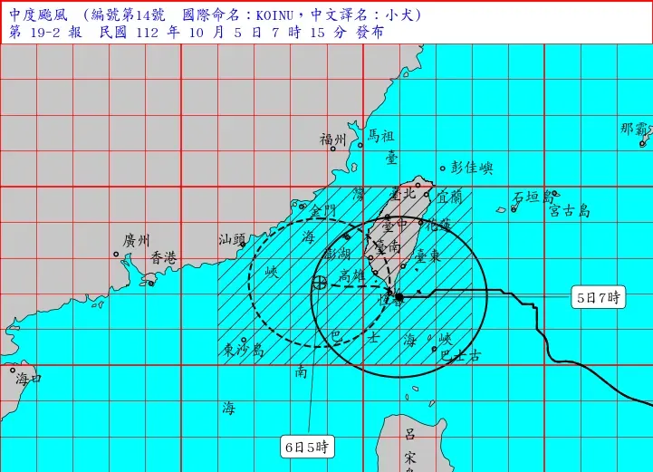 小犬颱風/18縣市颱風假！小犬最快8點恆春登陸　10/5全台停班課一覽