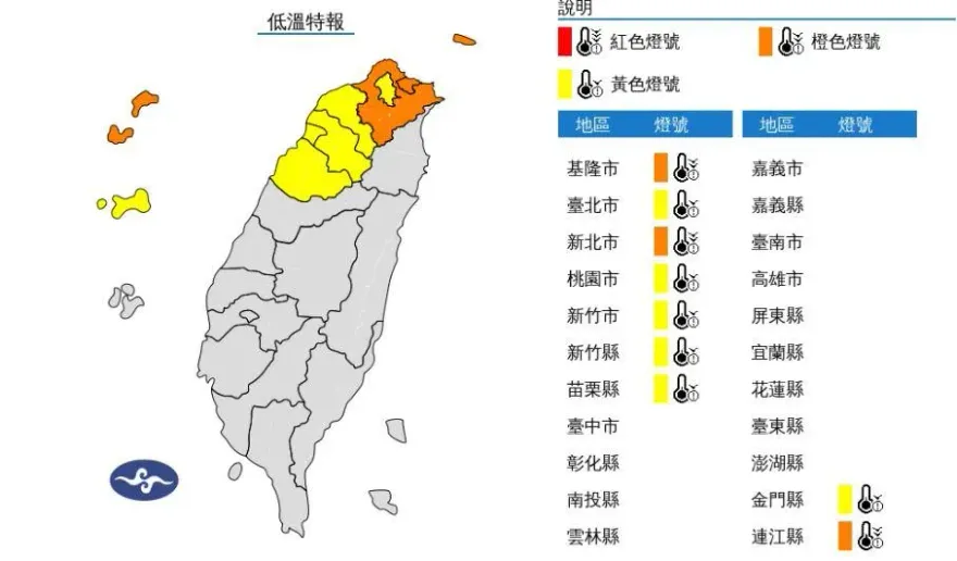 快訊/強烈大陸冷氣團影響！　9縣市發布低溫特報「凍破10度」