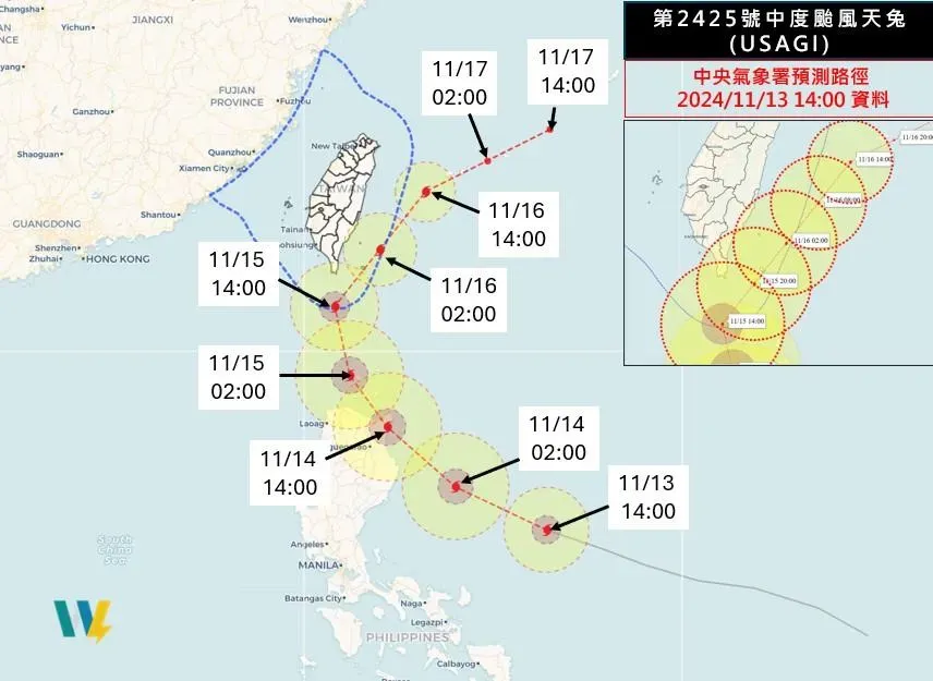 颱風天兔逼近！最快今下半天發布陸警　台東、恆春半島、綠島蘭嶼有機會停班課