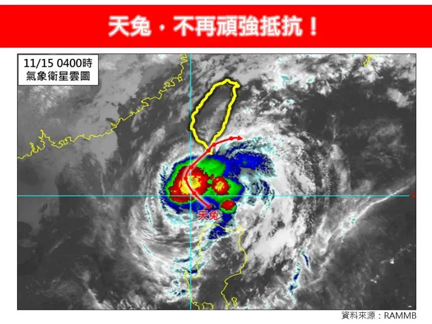 天兔恐死在台灣上空！北方乾空氣逸入、山脈地形破壞　專家：像山陀兒翻版