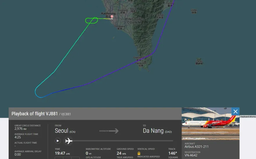 越捷航空突轉降高雄！　小港機場：要進行航機檢修