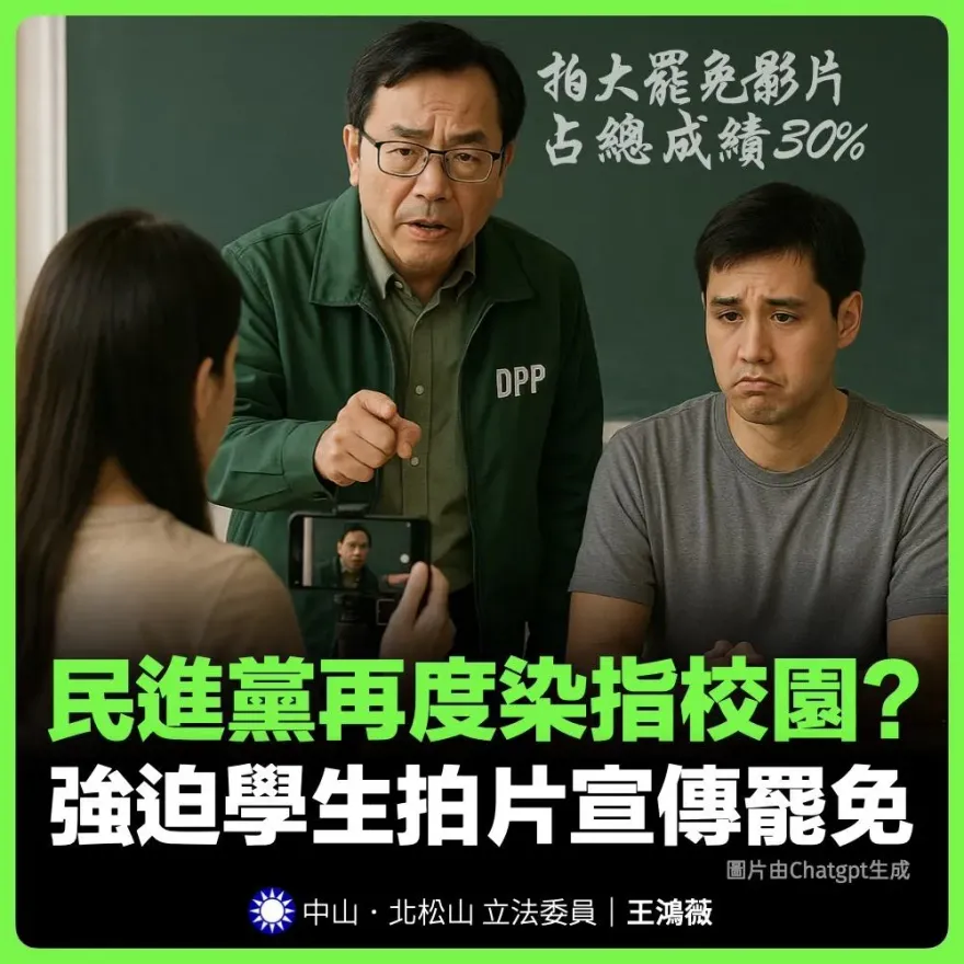 清大老師出作業宣傳大罷免　王鴻薇：民進黨頻頻染指大學
