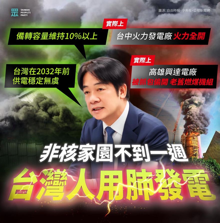 中火火力全開、興達電廠無照偷開　民眾黨罵爆：肺咳家園