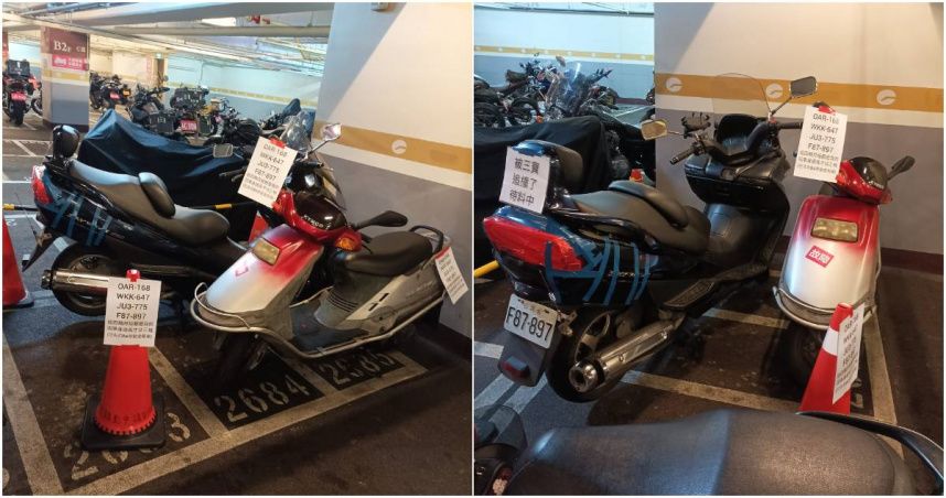 「2機車橫停3停車格」貼滿公告引熱議　車主澄清：正義魔人太多！