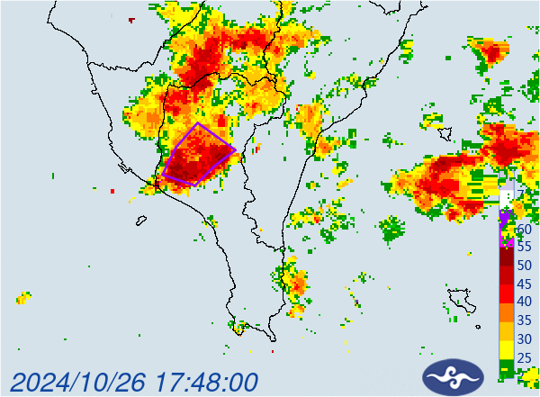 夜雨奔襲4縣市！雨彈開炸2小時　屏東縣2地發布淹水警戒