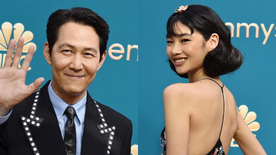 《魷魚遊戲》演員艾美獎重聚！李政宰攜千金女友「再拚視帝」　鄭浩妍大秀美背談「回歸第2季」