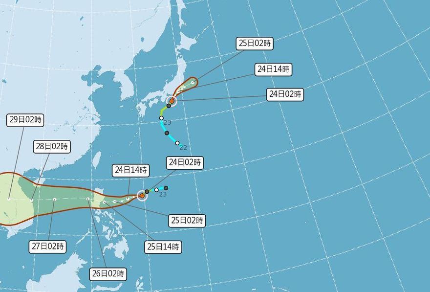 北台灣變天飆雨！雙颱共舞左右環伺　今2區明顯有雨→轉晴時間曝