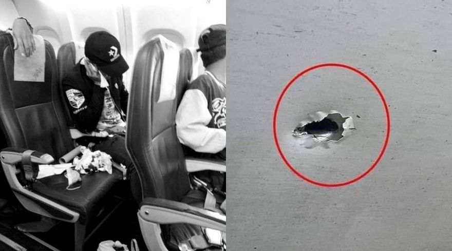 飛機降落前開轟！地面槍手「穿破機身→半空濺血」　他側臉中彈嚇傻