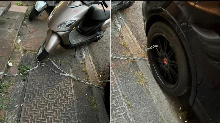 擋「他」出入就爆氣！鐵鍊鎖車＋丟泥巴　臨停民眾＋鄰居都遭殃