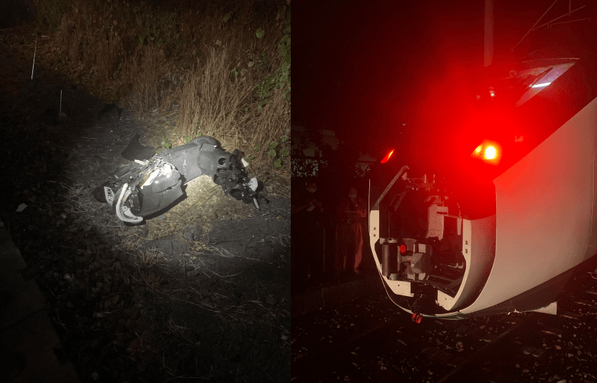 快訊/機車暴衝平交道！騎士跳開逃死　自強號車底受損台鐵求賠償