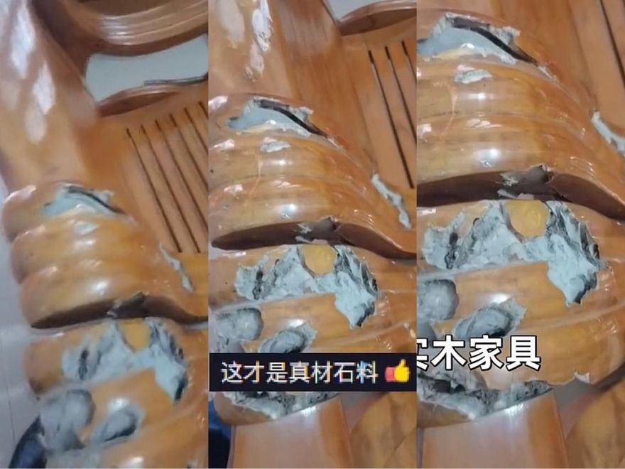 實木沙發竟是水泥！網曝「石木傢俱」上大陸熱搜