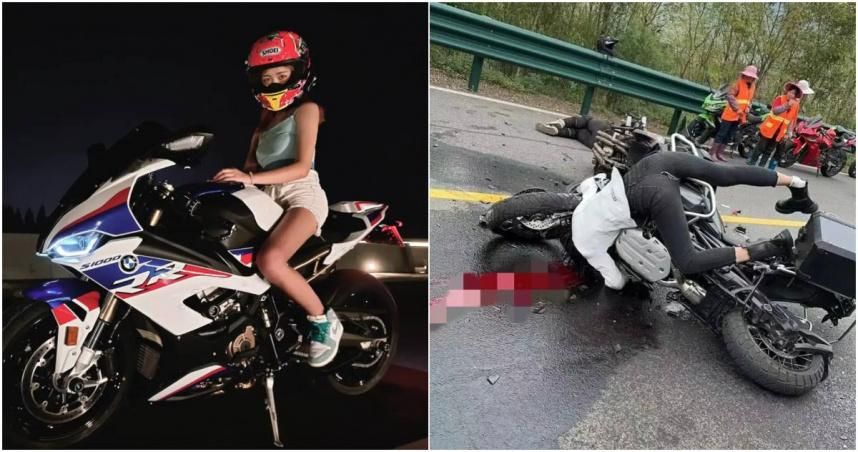 重機女神淪山路猴子！遇車劫「雙腳朝天亡」鮮血整地流　車友見事故片嘆：全壓線騎