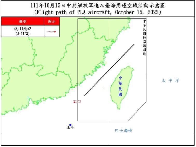共機擾台！國防部：偵獲11架次…2架次殲11闖西南防空識別區