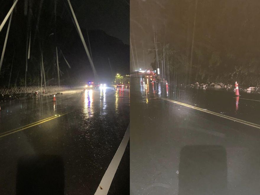 雨彈狂炸「台9線坍方」！來不及閃避落石…騎士「慘撞倒地」緊急送醫