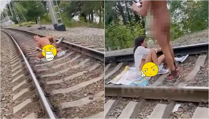 軌道中上演活春宮！情侶躺碎石「肉色交疊衝刺」　路人看傻：現在玩這麼大