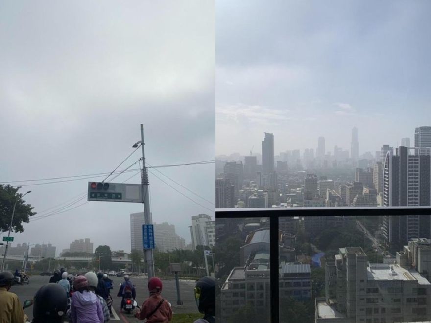 高雄空氣指標亮橘色！霧霾遮住半座85大樓　網怨：入秋後最糟