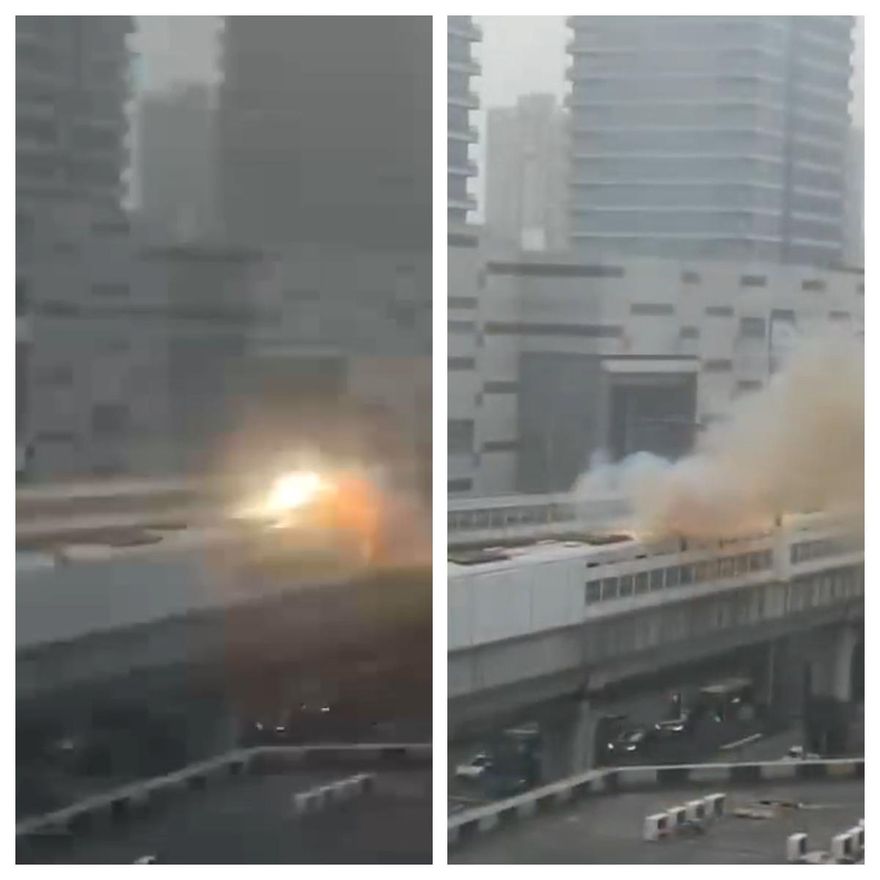 快訊/上海地鐵傳出巨大爆炸聲！影片畫面全被火焰籠罩