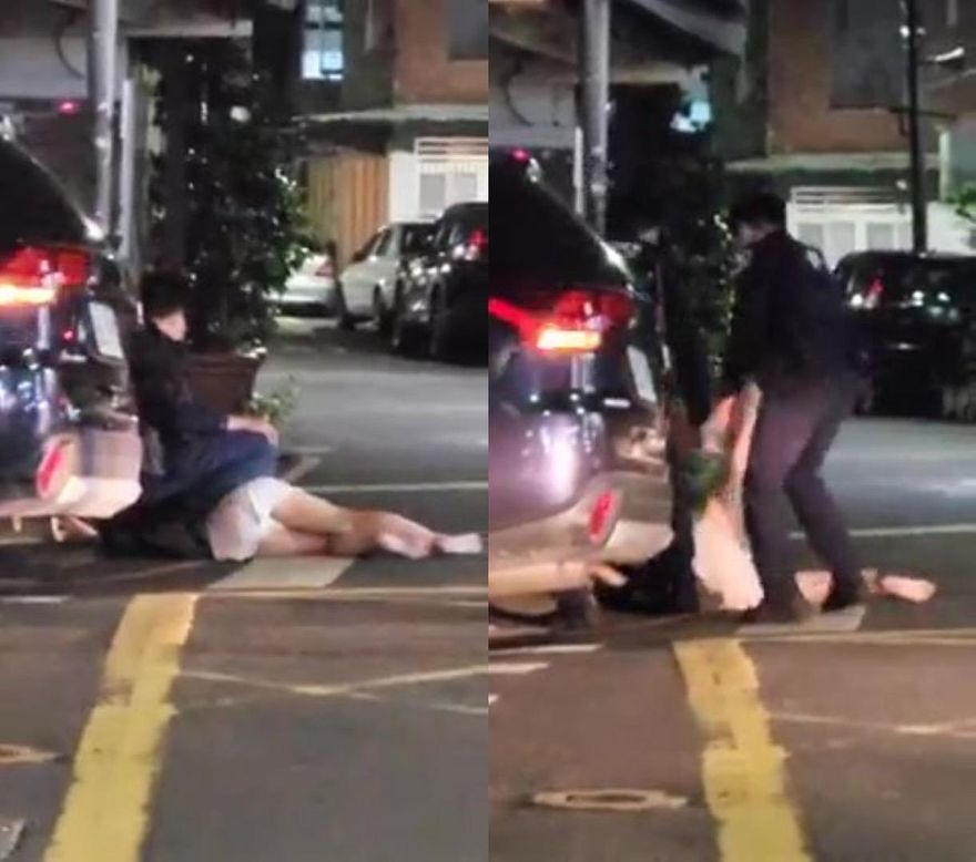 【影】兄妹為錢在大街上互毆　她因出腳「踹」警…遭帶回保護管束
