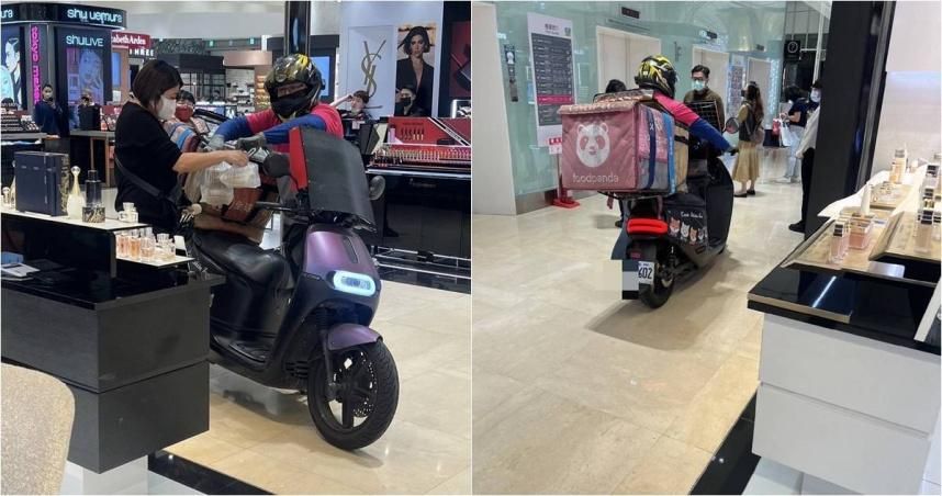這位外送員超狂！機車殺進專櫃給餐　平台還原送餐始末