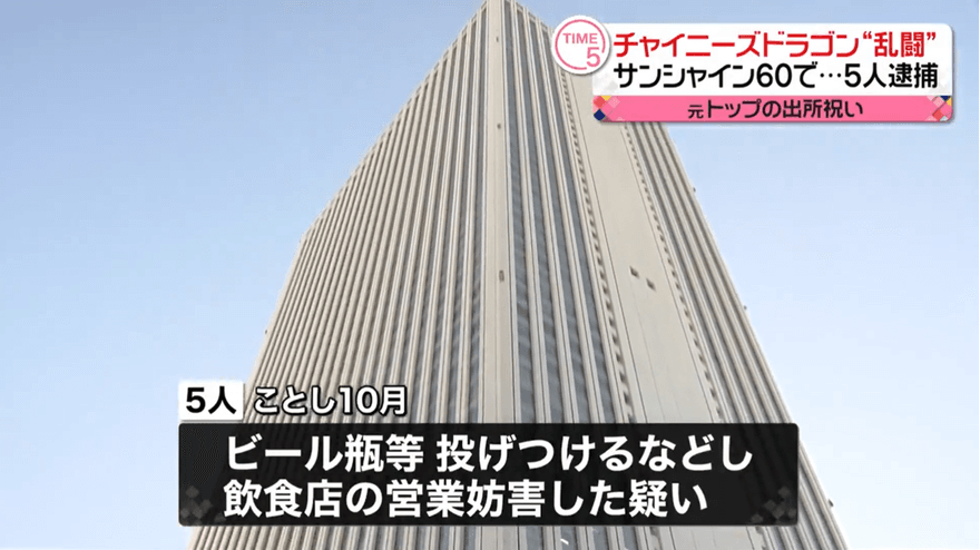 在日華人黑幫「中國龍」率20人砸百人接風宴　日警方逮5人送辦