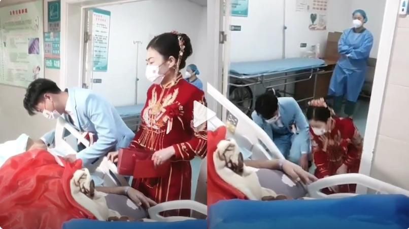 新婚完秒衝醫院！新人病房走廊外「跪地磕頭」　新郎親揭原因引全網淚目