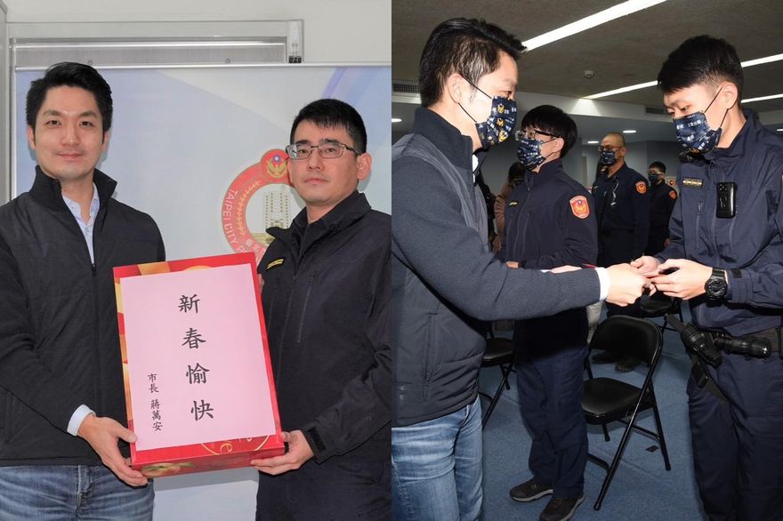 影/連跑松山、士林分局慰問員警　蔣萬安：謝謝警方超前部署過年勤務