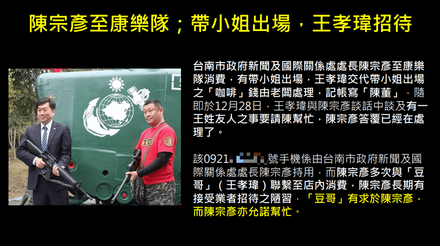 陳宗彥call酒店召妓用「台南震災聯繫窗口」公務手機！徐巧芯打通了