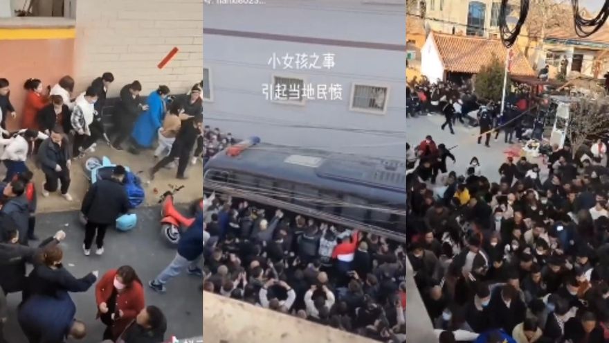 影/「砍頸8刀」河南狠夫殺妻傳夫家偷屍　村民討說法「掀翻警車」爆衝突