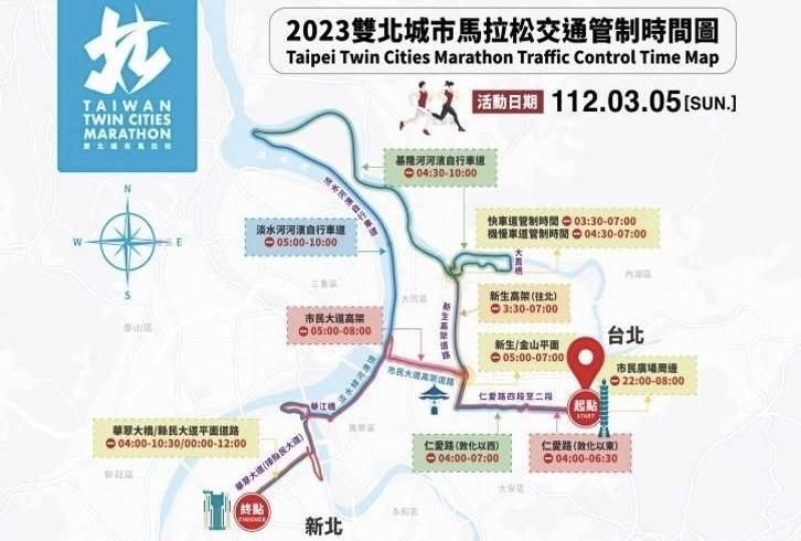 「2023雙北城市馬拉松」周日登場　交通管制措施看這裡