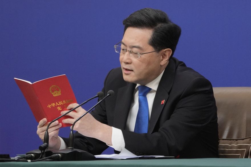 大陸兩會/談涉台問題秦剛搬憲法助陣　白宮回應：尊重「一個中國」政策