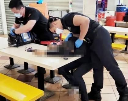 中年男趴睡美食街！清潔工見「姿勢沒變」上前叫醒　驚覺斷氣：小腹硬硬的