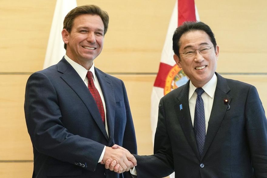 為美國總統大選提前暖身！佛州長迪尚特與岸田會談盛讚國防