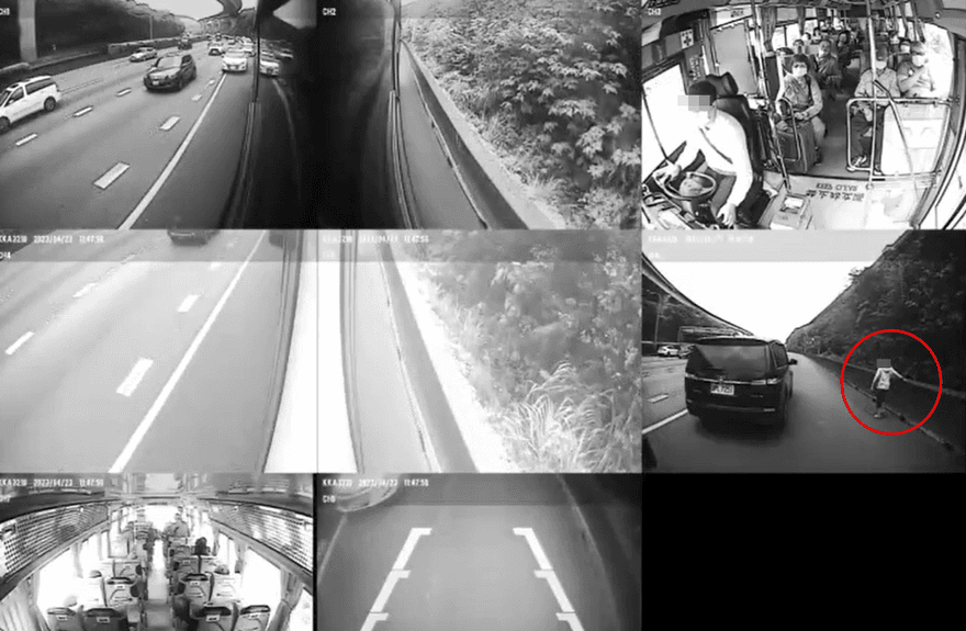 嚇壞！10歲男童誤闖國道險象環生　客運司機急停路肩一把拎上車